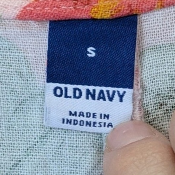 Old Navy Womens Floral Linen Blend Wrap Maxi Dress Cottagecore Small Puff Sleeve - Picture 3 of 7